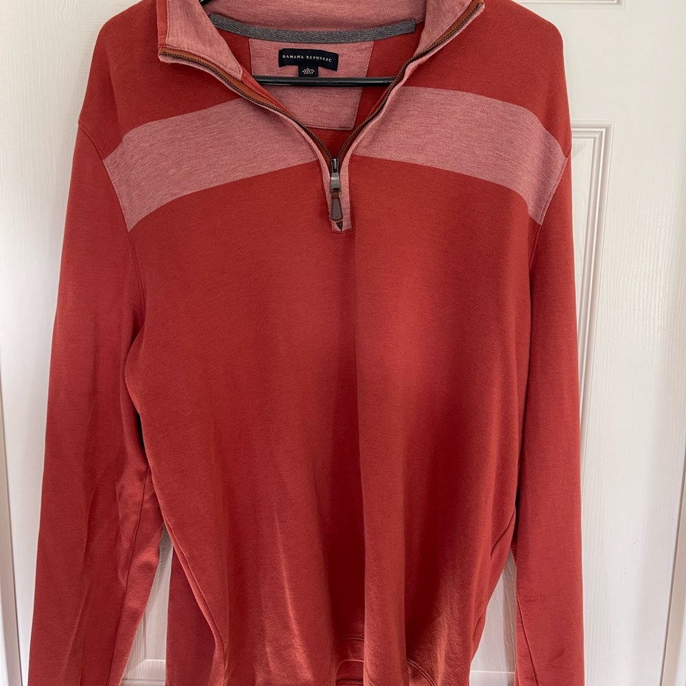 Banana Republic Orange Zip Up Sweater
